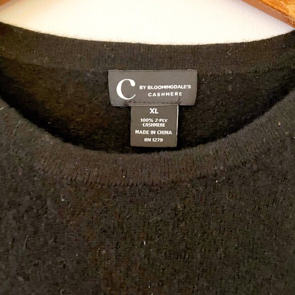 C by Bloomingdale Black Cashmere Sweater, Size XL - Picture 4 of 5